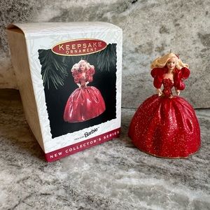 Vintage hallmark ornament, 1993 holiday Barbie